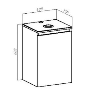 Тумба под раковину Runo железный камень Бари 40 (00-00001376)